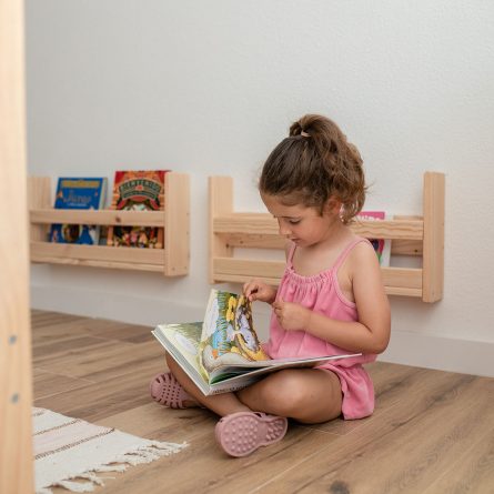 Literas Montessori infantiles de madera natural
