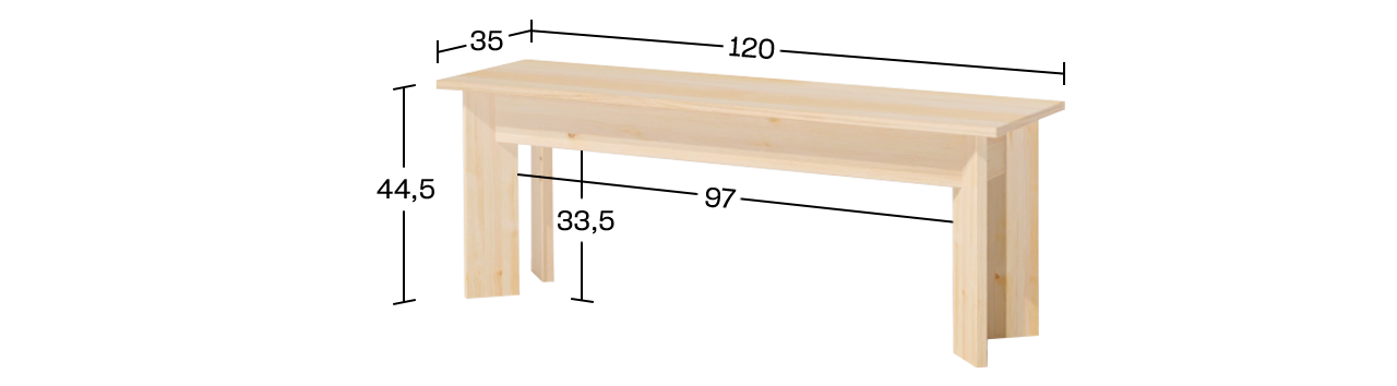 Mesa de comedor de madera 150X80 BATU